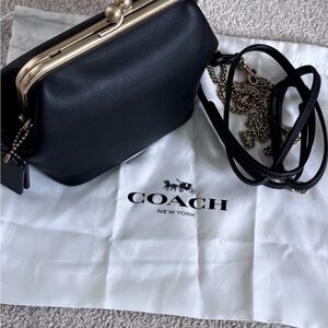 Coach Kisslock 14 Clutch with Gold Accents